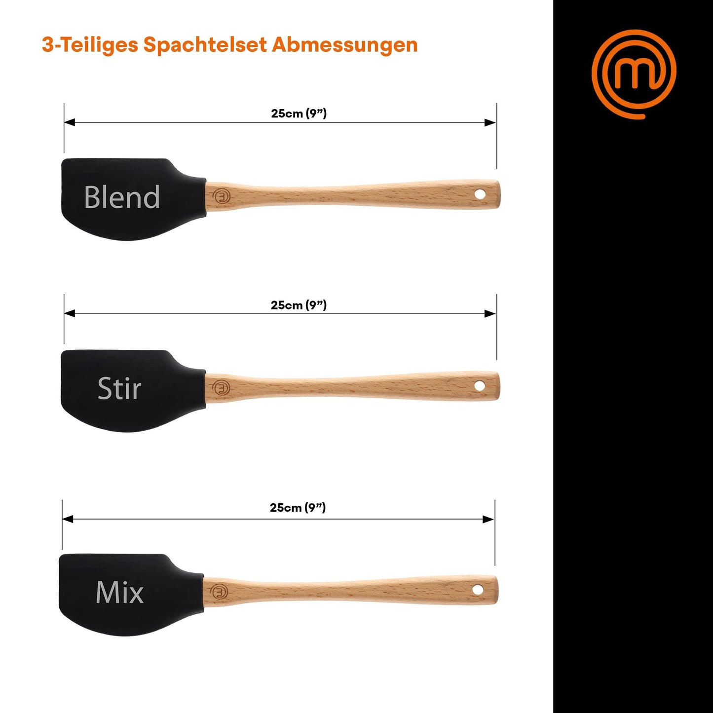 MasterChef 3 Piece Silicone Spatula Set