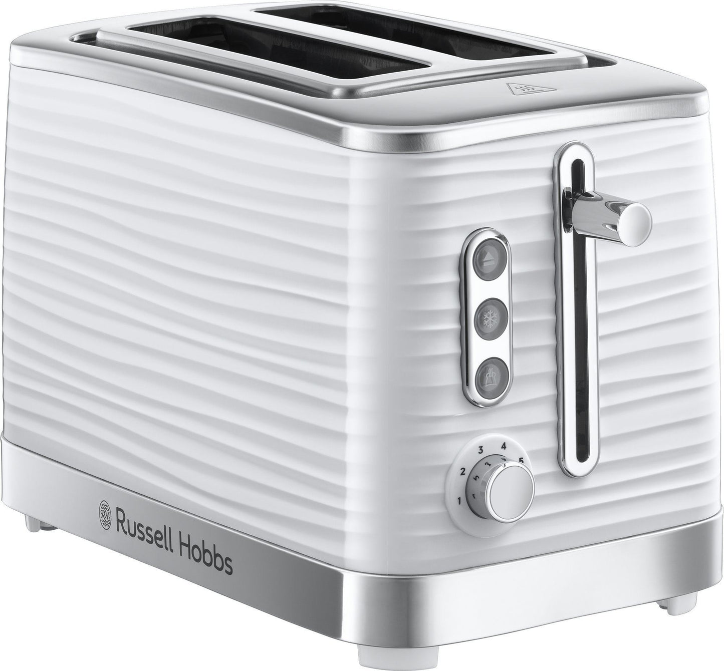 Russell Hobbs White Inspire High Gloss Plastic Two Slice Toaster