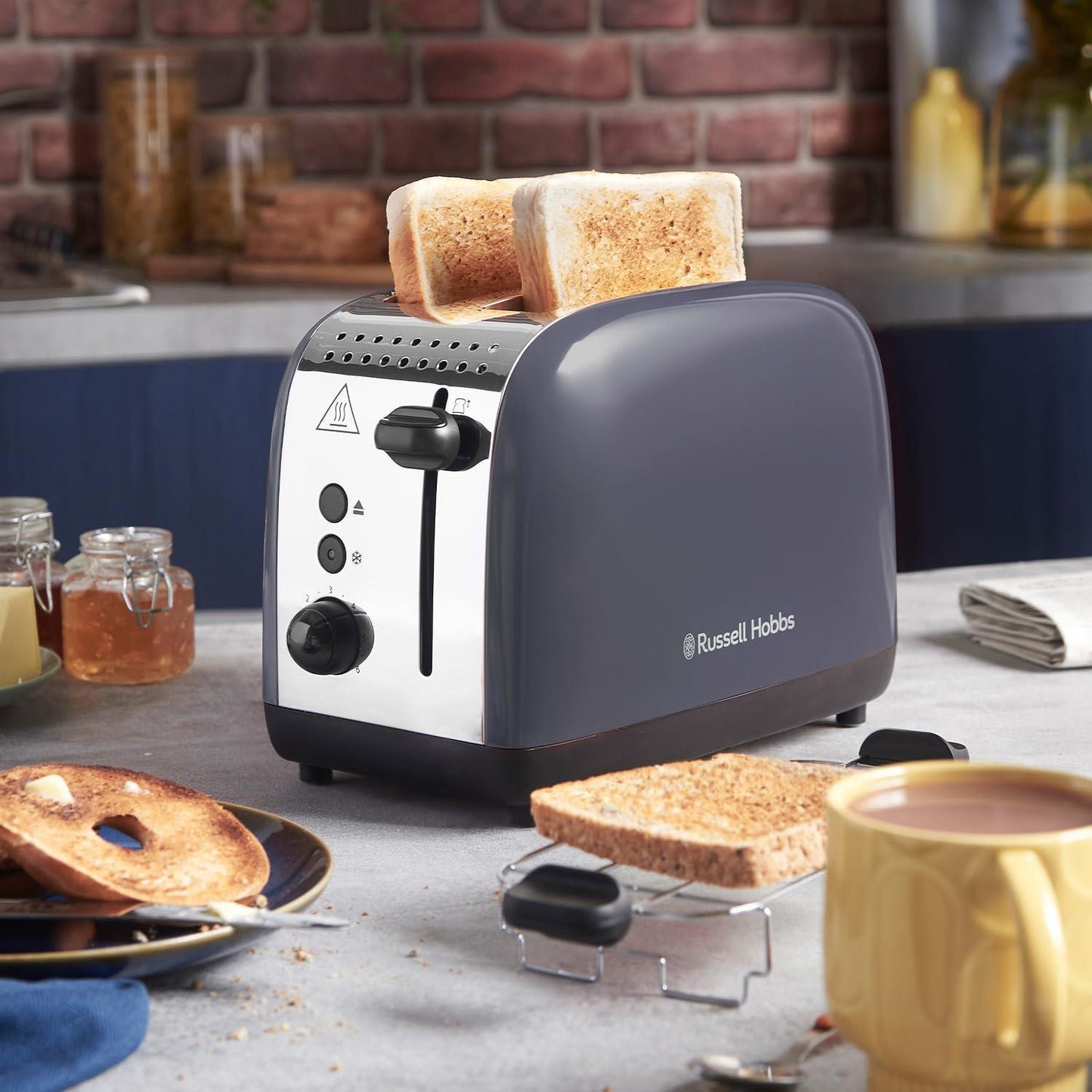 Russell Hobbs Stainless Steel Grey 2 Slice Toaster