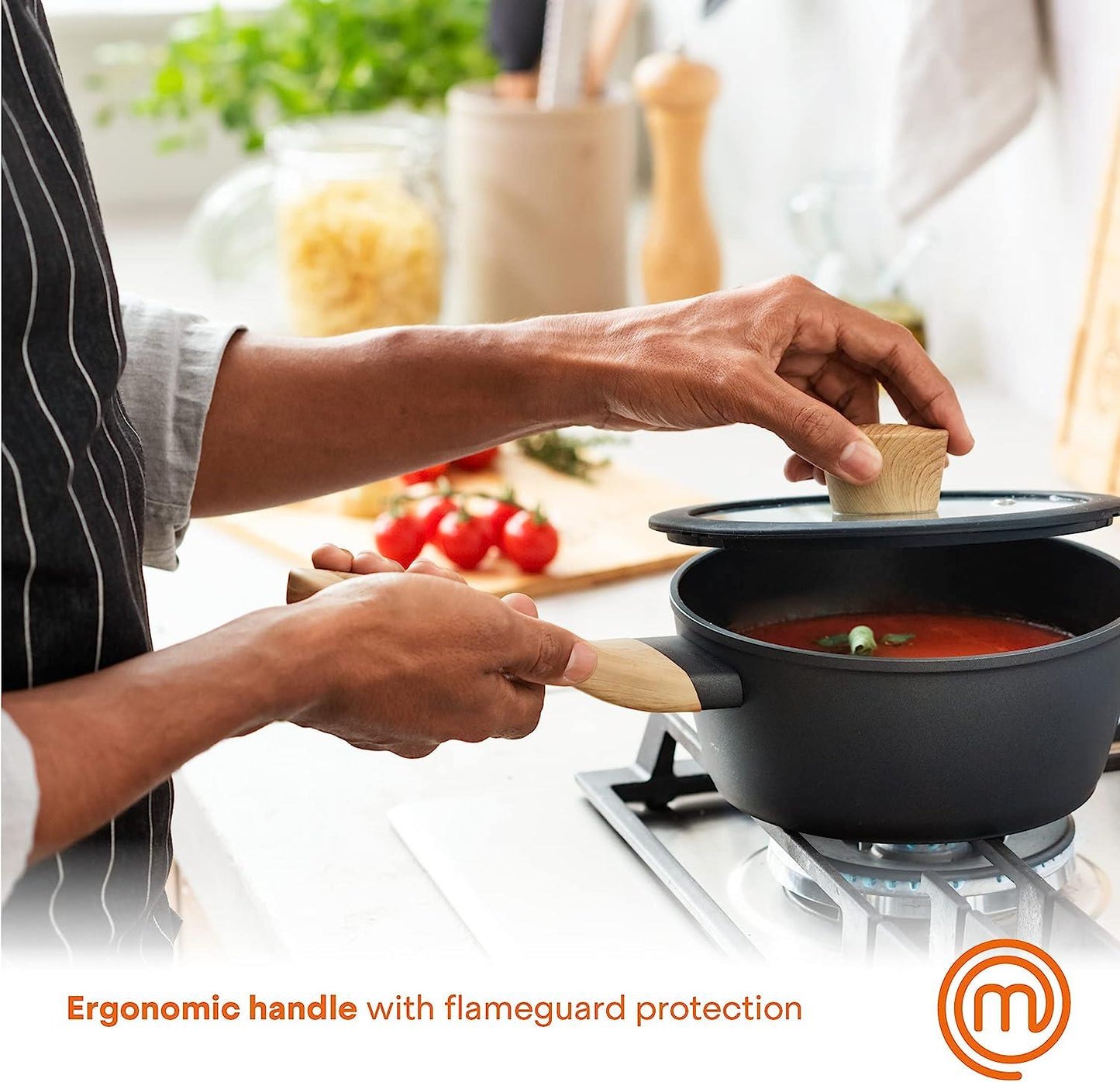 MasterChef 18cm Wood Look Sauce Pan