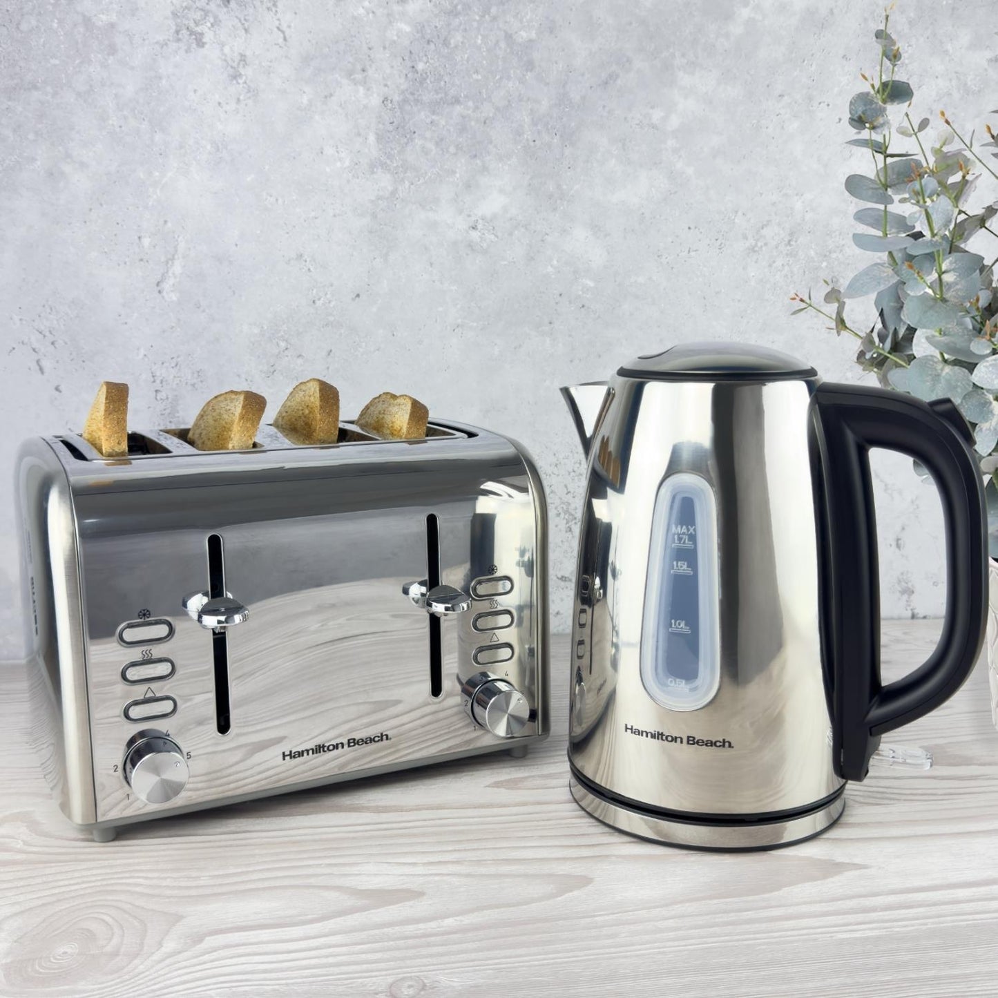 Hamilton Beach Rise 1.7L Polished Stainless Steel Kettle