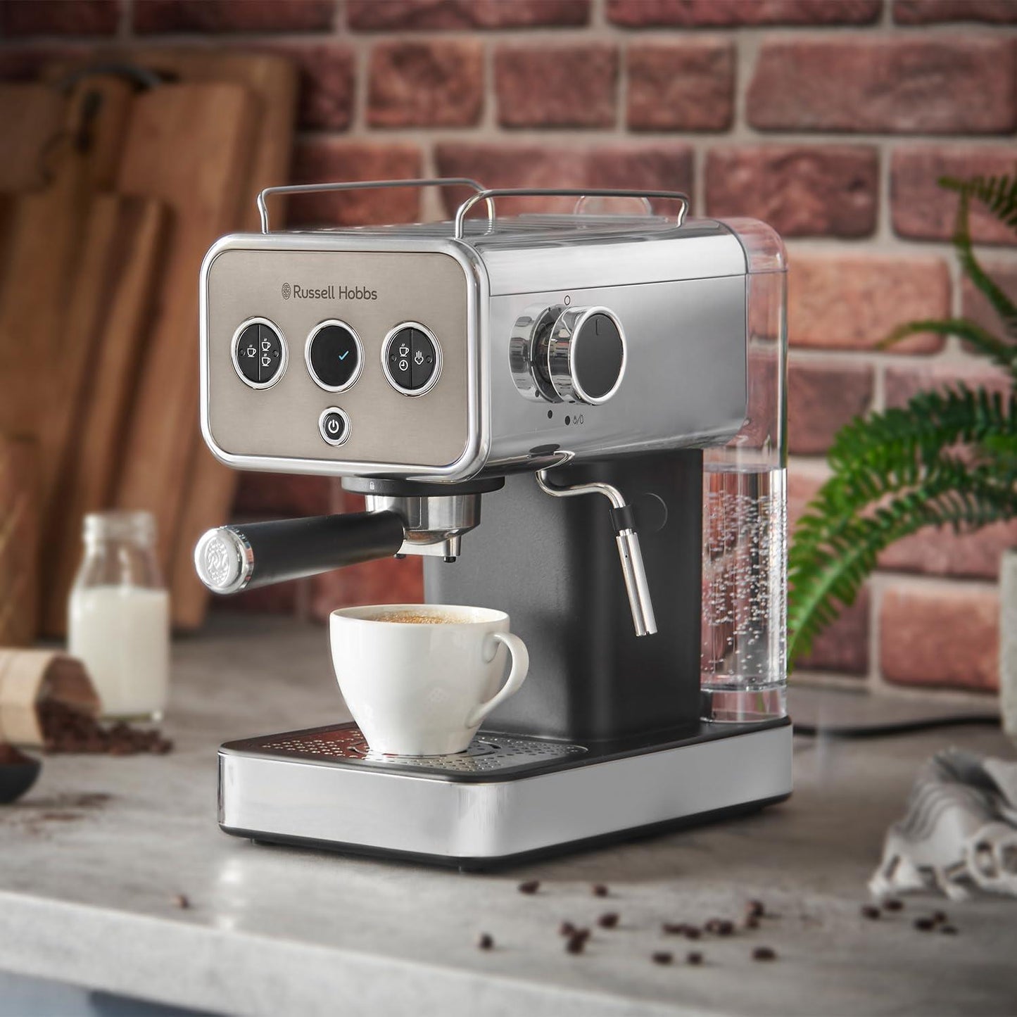 Russell Hobbs Distinctions Titanium Espresso Coffee Machine