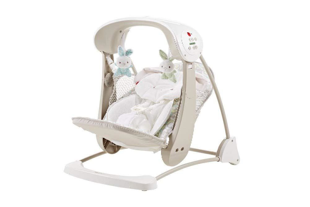 Mattel Fisher-Price Deluxe 2-in-1 Beige Compact Baby Swing