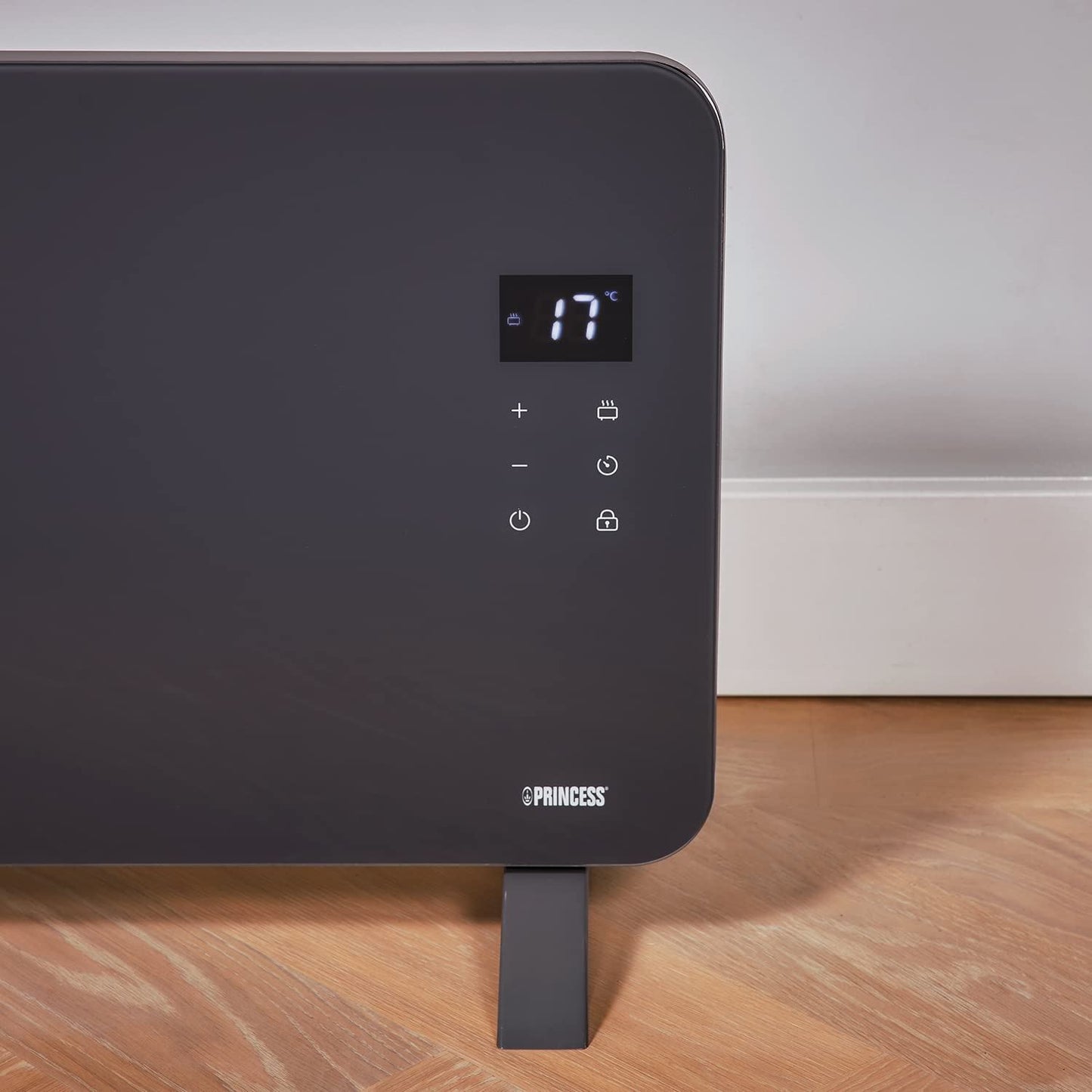 Princess Smart 1500w Grey Glass Panel Heater