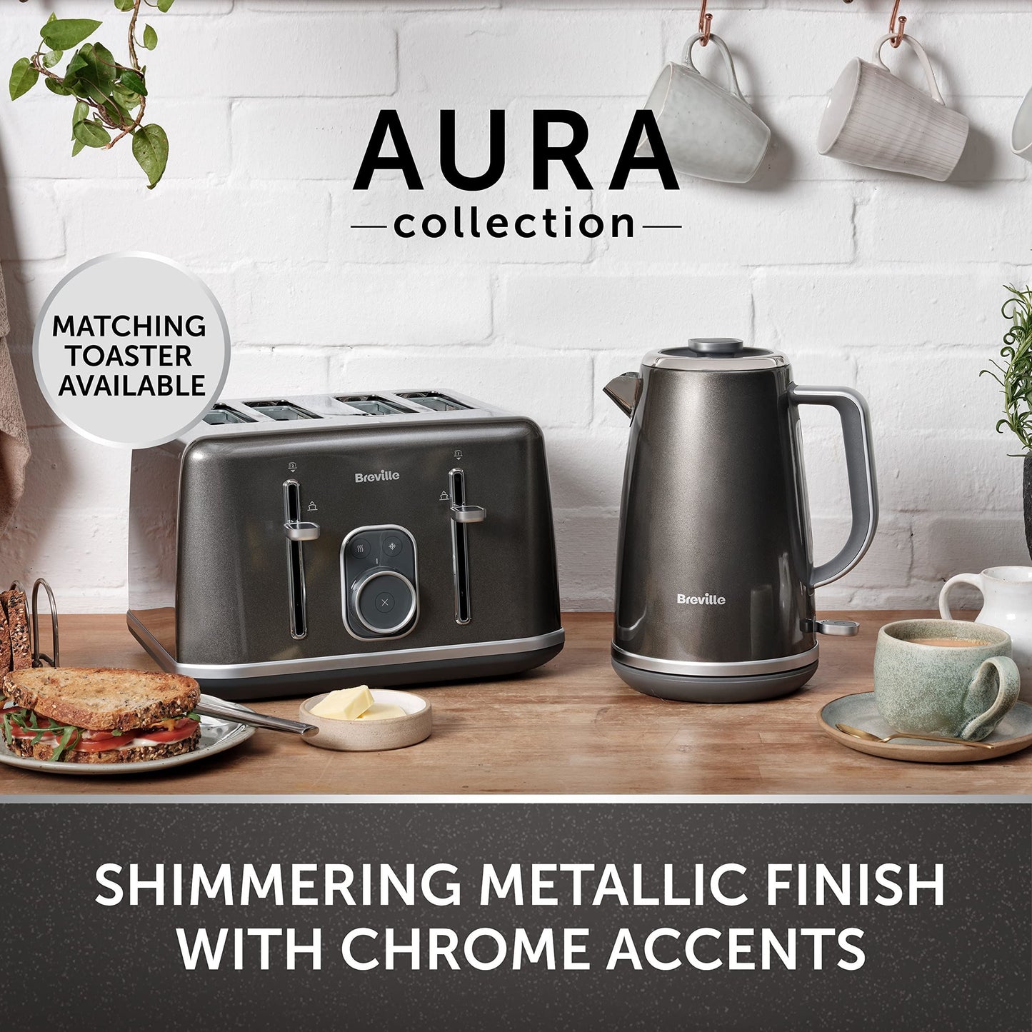 Breville Aura Shimmer Grey Kettle