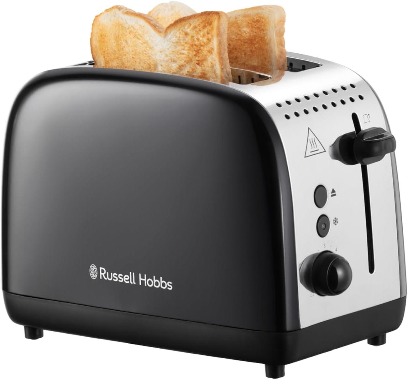 Russell Hobbs Stainless Steel Black 2 Slice Toaster