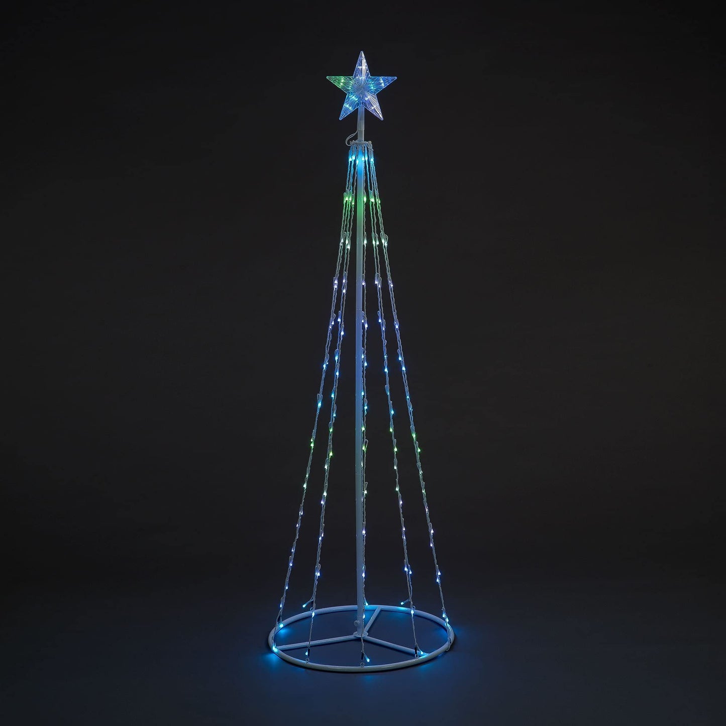 SnowTime 1.8m LED Cone Tree with 140 Red Green & Blue LEDs