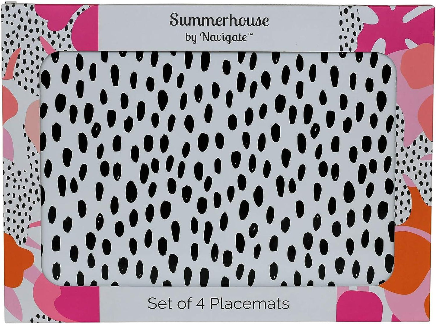 Navigate Tribal Fusion Black & White Spot Placemats - Set of 4