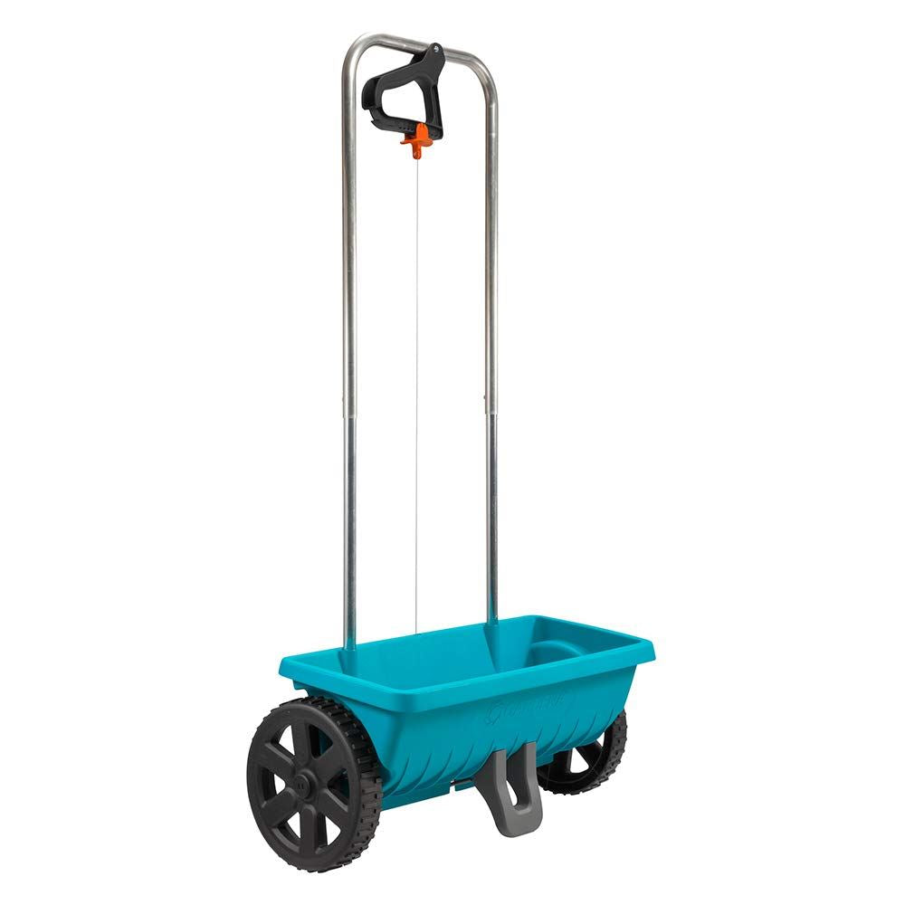 Gardena Spreader L: Universal Spreader for Delivering Fertiliser, Seeds and Salt, 45 cm Spreading Width, for About 400 m sq of Lawn Area, 12.5 Litre Capacity, with a Locking Slide (432-20)