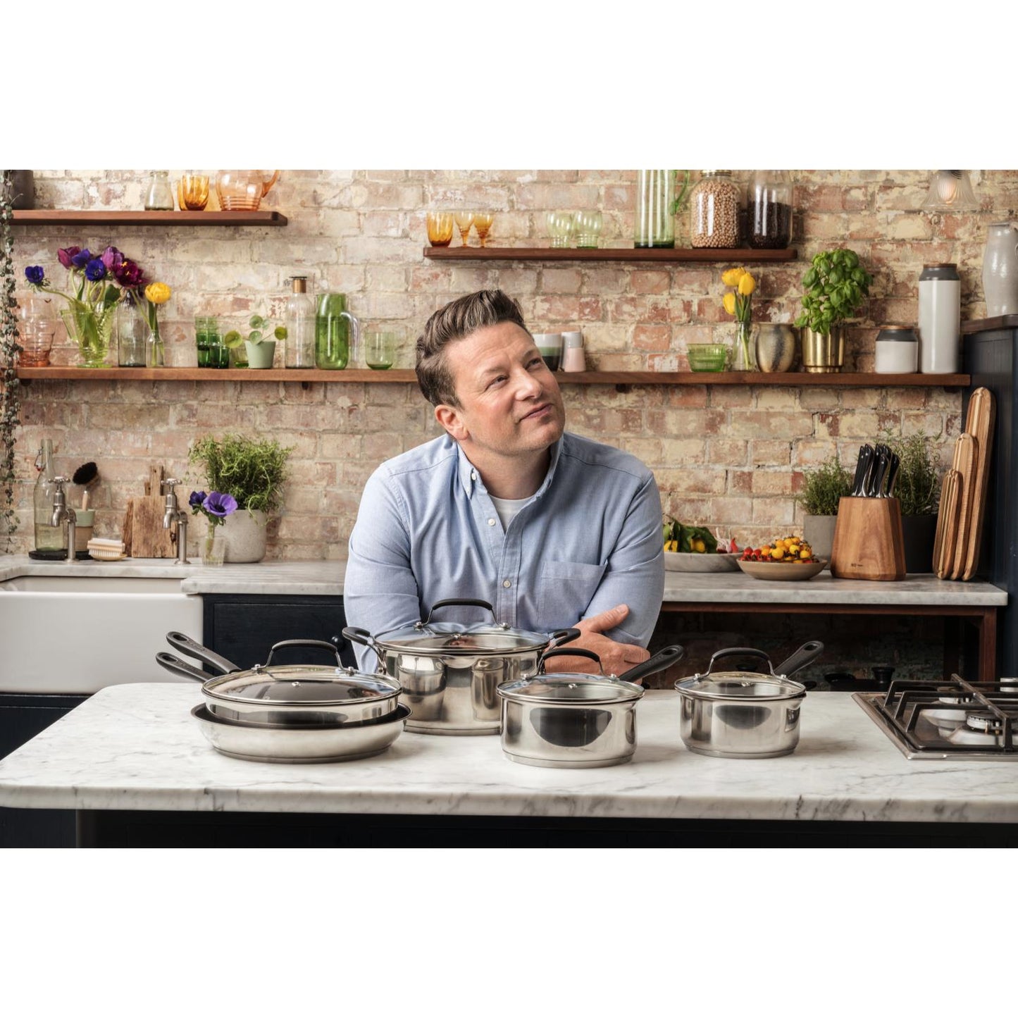 Tefal Jamie Oliver Quick and Easy Stainless Steel 20cm Saucepan