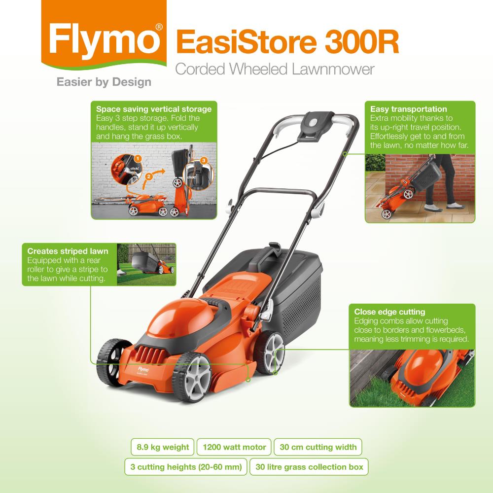 Flymo EasiStore 300R Corded Rotary Lawnmower
