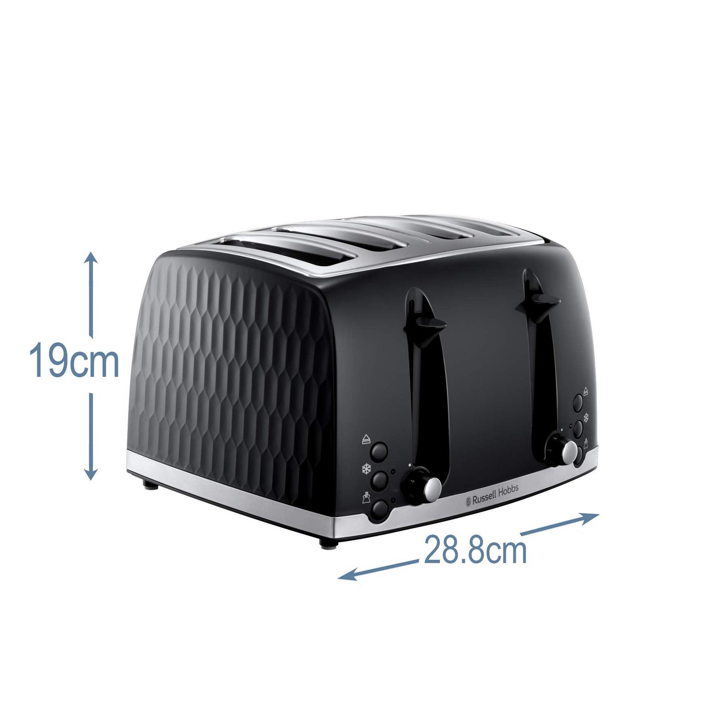 Russell Hobbs Contemporary Honeycomb Design 4 Slice Toaster