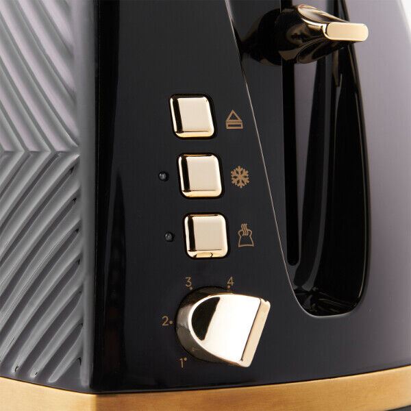 Russell Hobbs Groove 2-Slice Black Toaster