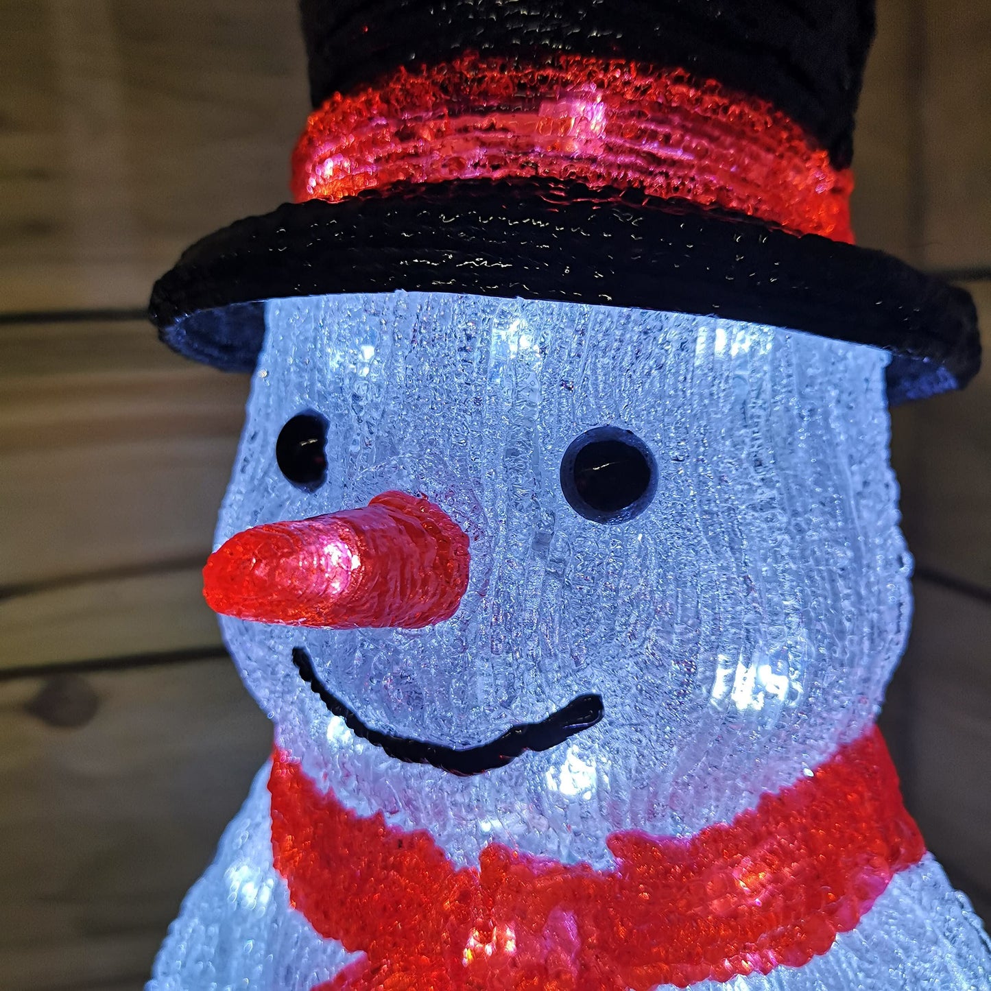 SnowTime 52.5cm Light Up Acrylic Snowman in Top Hat