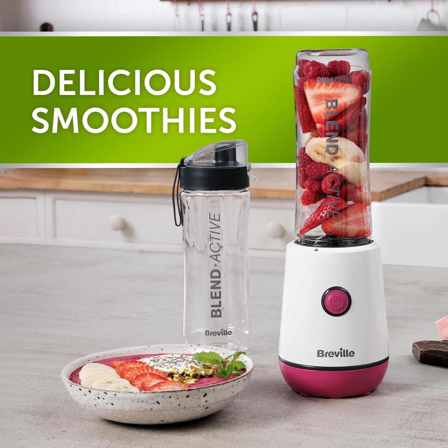 Breville Blend Active Pink Personal Blender & Smoothie Maker