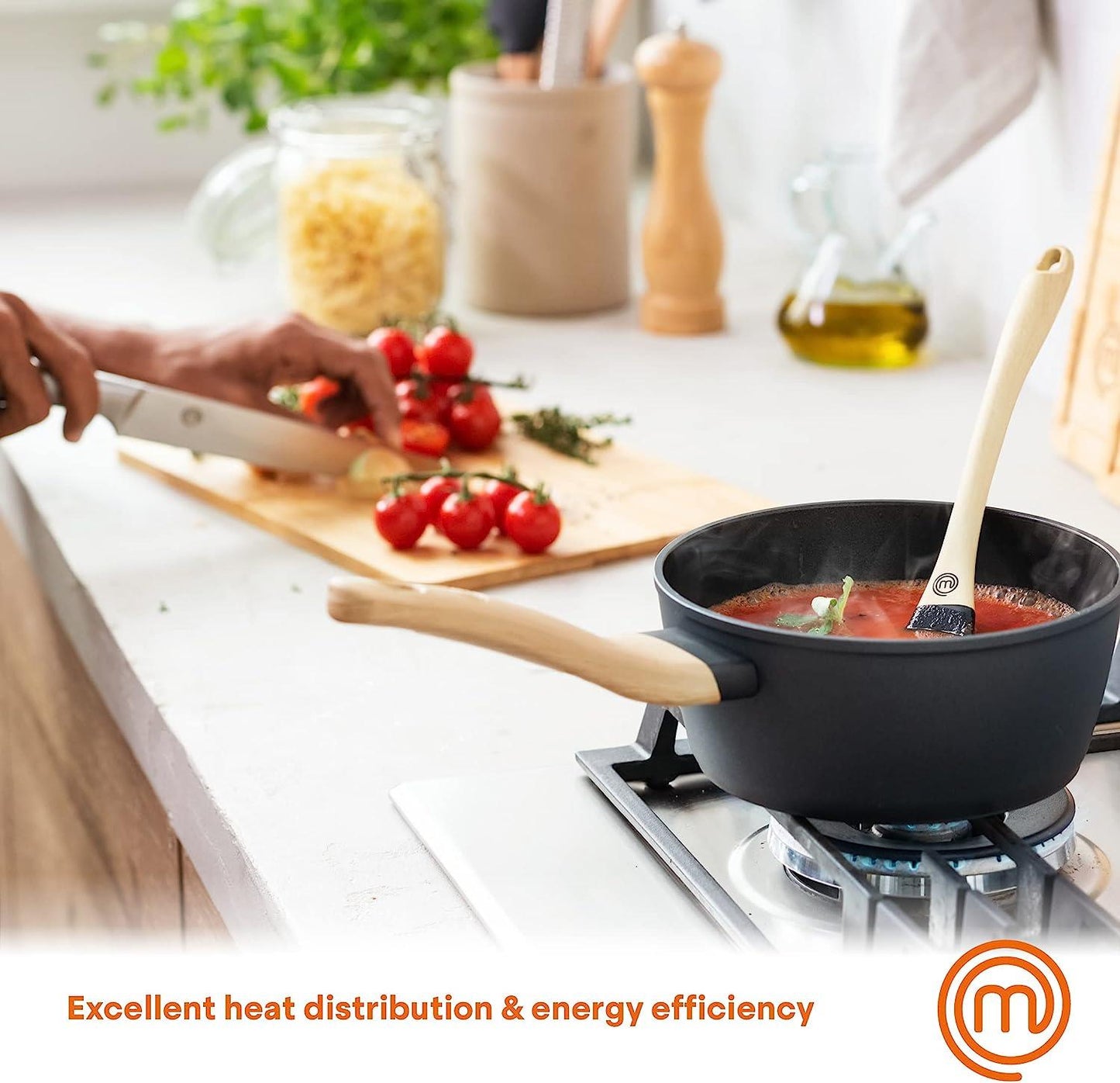 MasterChef 18cm Wood Look Sauce Pan
