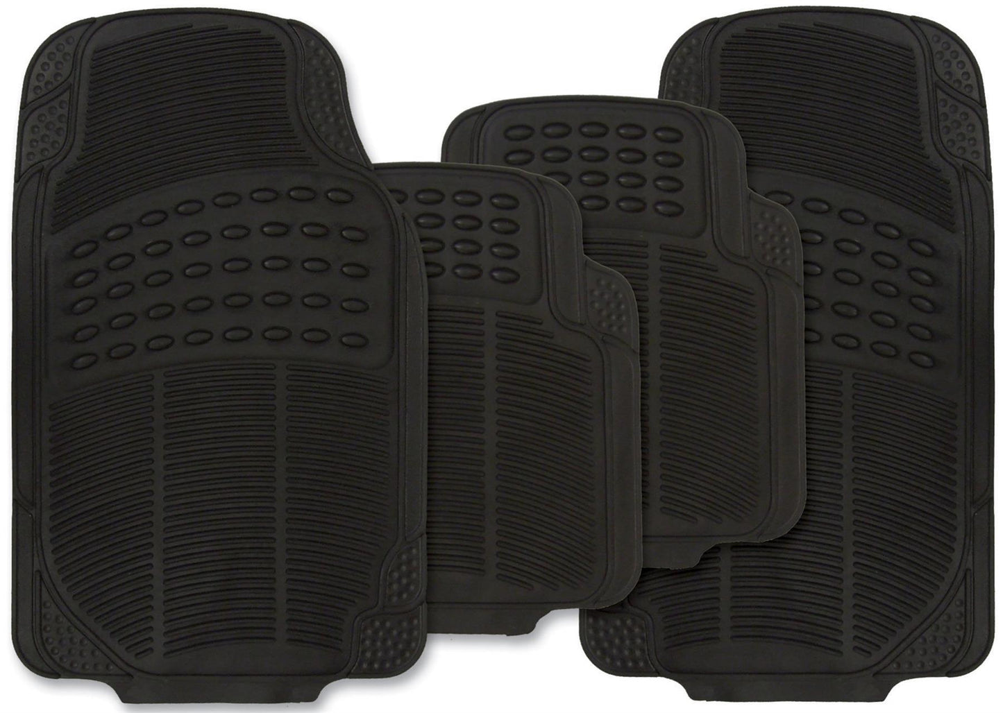 Streetwize 4 Piece Explorer Black Heavy Duty Rubber Mat Set