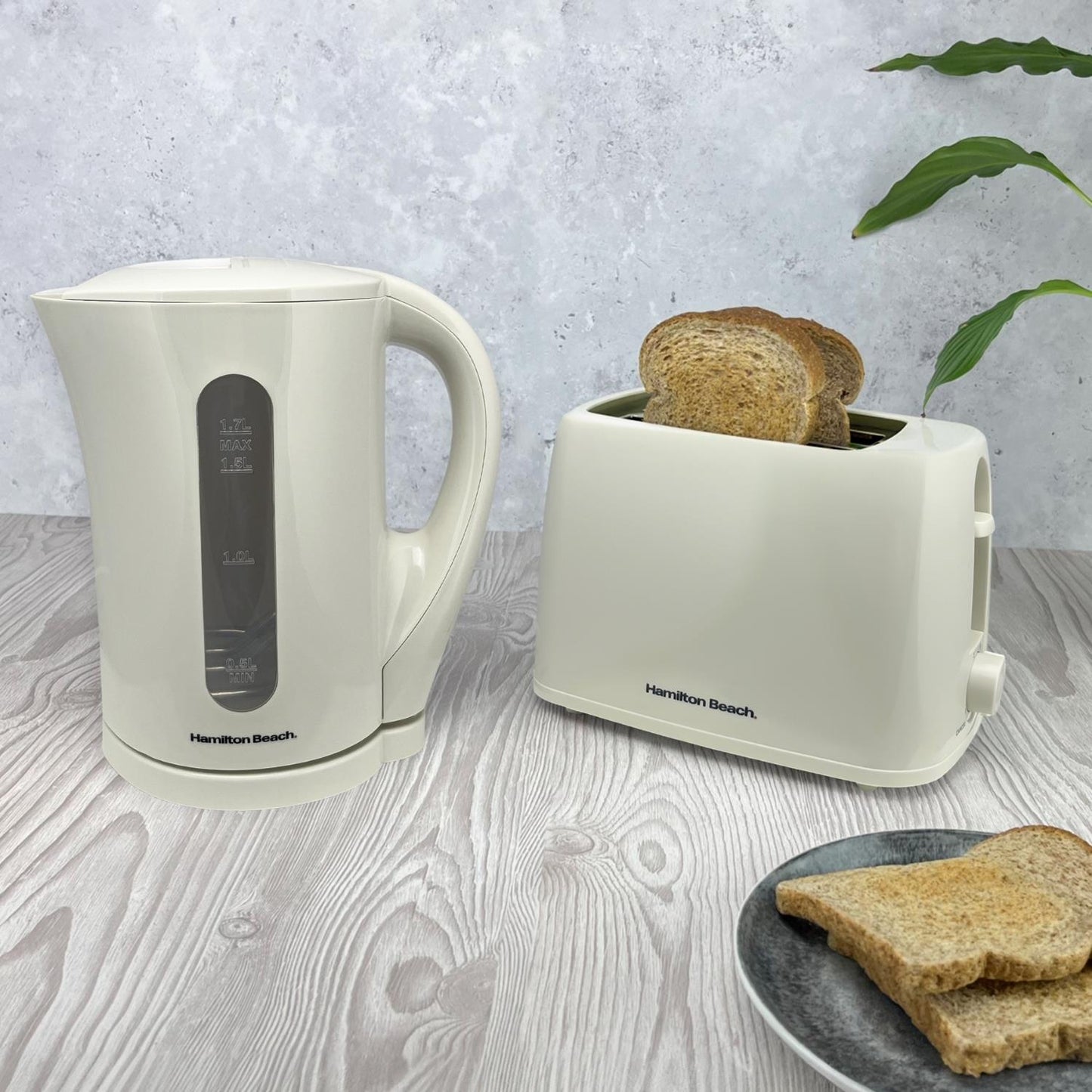Hamilton Beach Essential 1.7L Plastic Kettle Cream