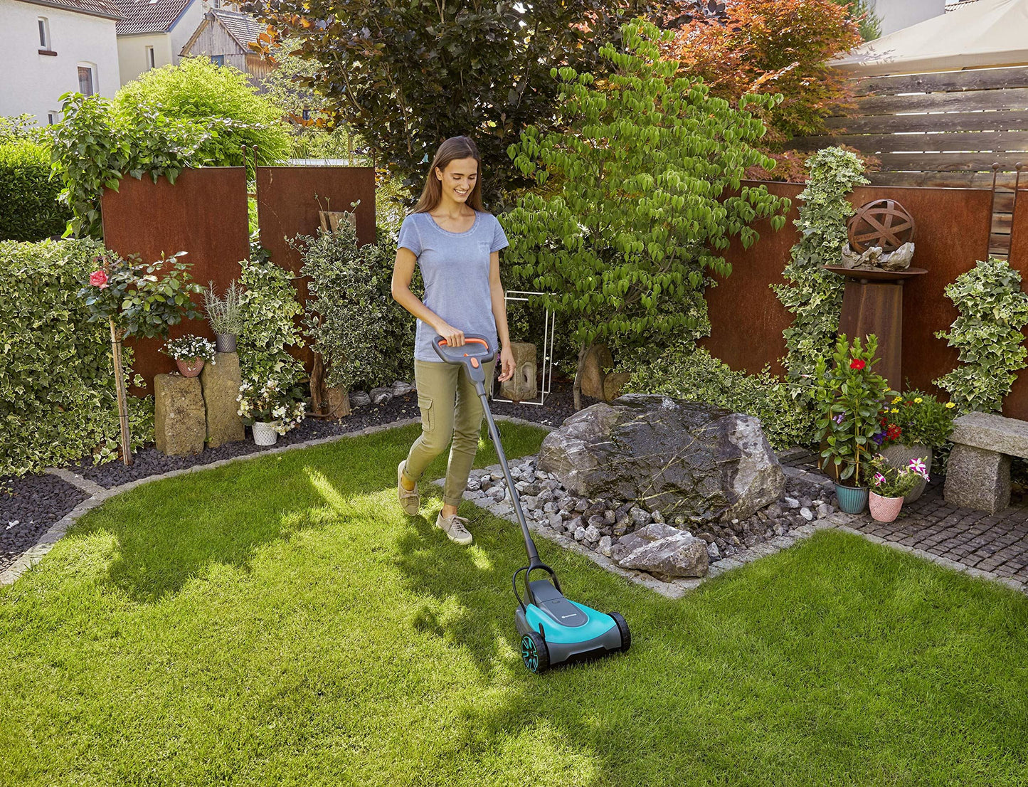 Gardena Battery Lawnmower without battery: Manual lawnmower