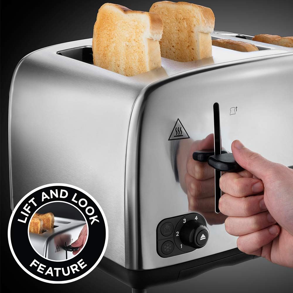 Russell Hobbs Adventure Brushed & Polished 4 Slice Toaster