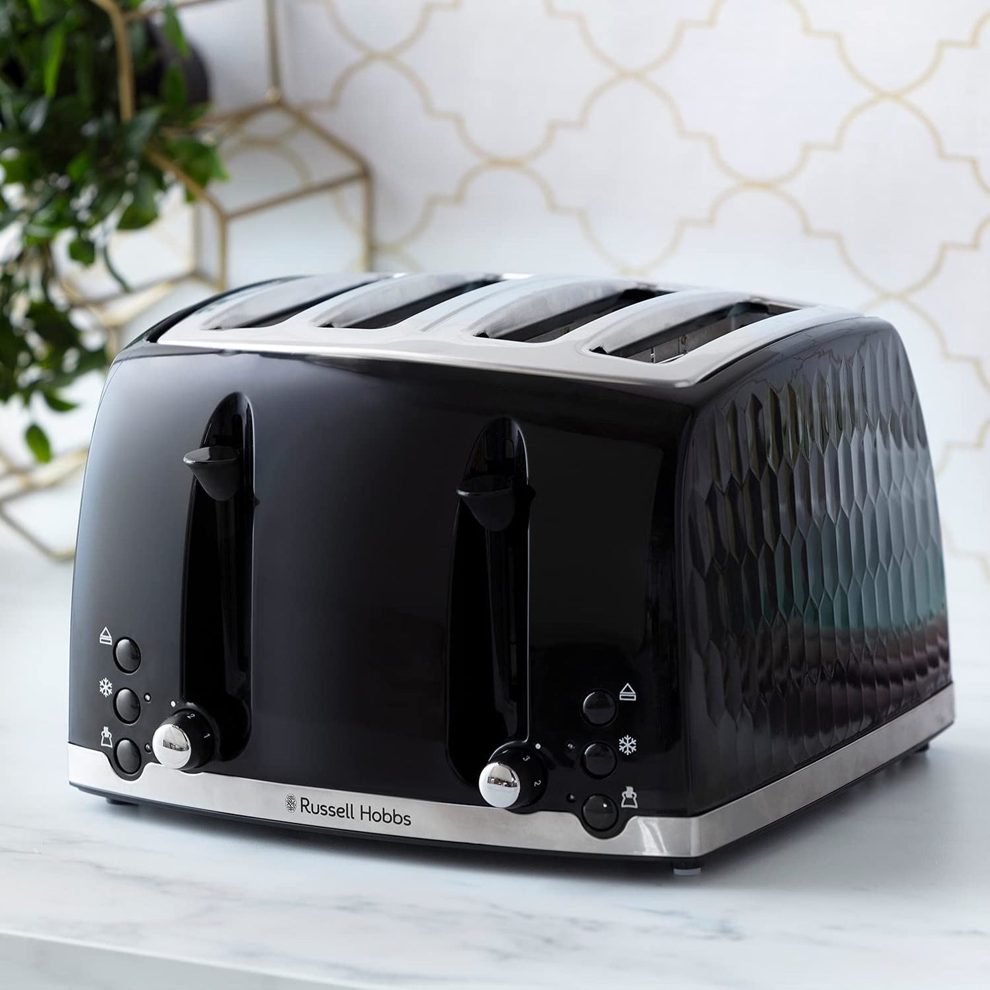 Russell Hobbs Contemporary Honeycomb Design 4 Slice Toaster