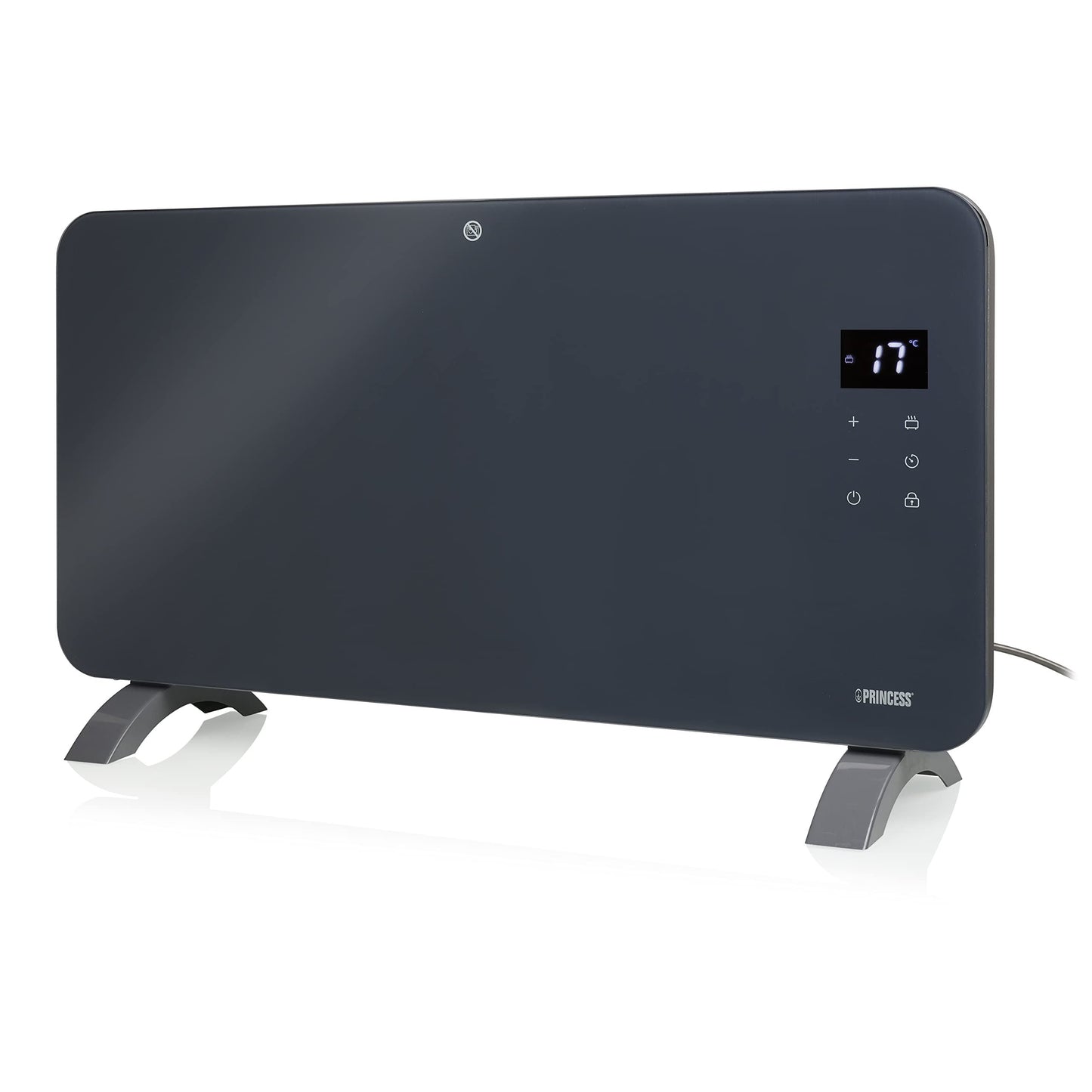Princess Smart 1500w Grey Glass Panel Heater