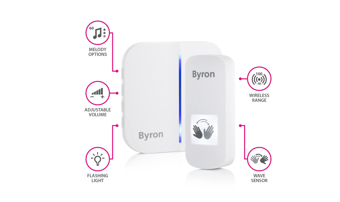 Byron Wireless Touch Free Portable Doorbell Set