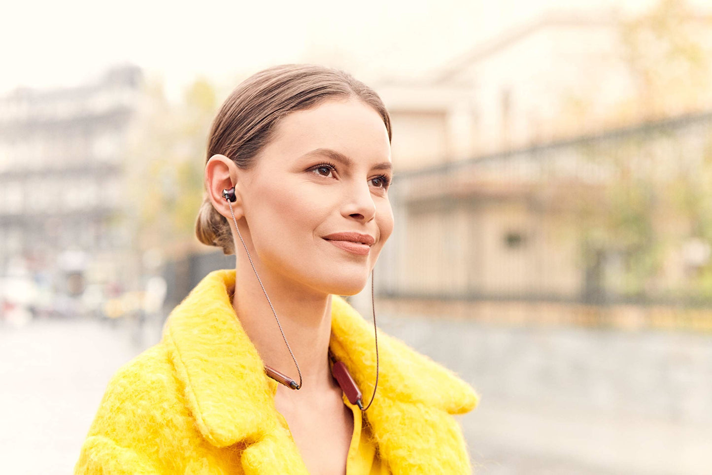 Panasonic RP-HTX20BE-R In Ear Wireless Bluetooth Headphones, Retro Style with Microphone, Smart Voice Control and Comfortable Ergonomic Fit - Red