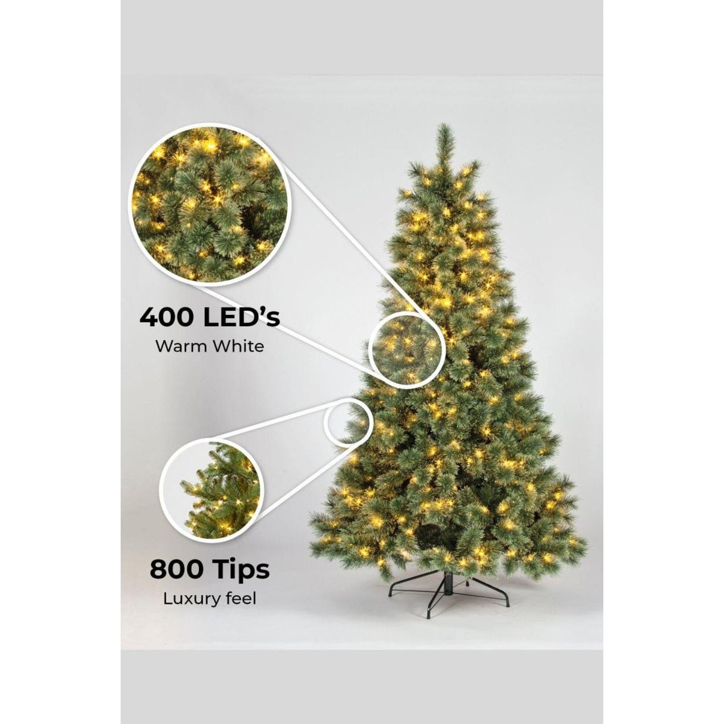 SnowTime 7ft Pre-Lit Warm White Artificial Full Cashmere Christmas Tree