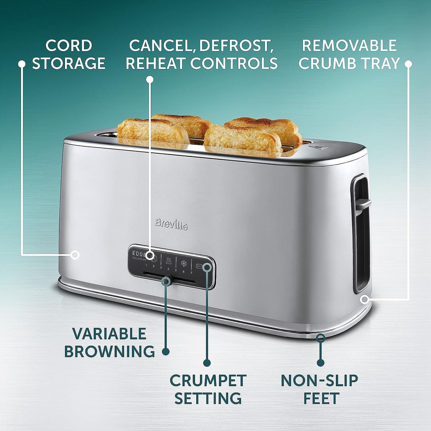 Breville Edge Long Slot 4 Slice Toaster