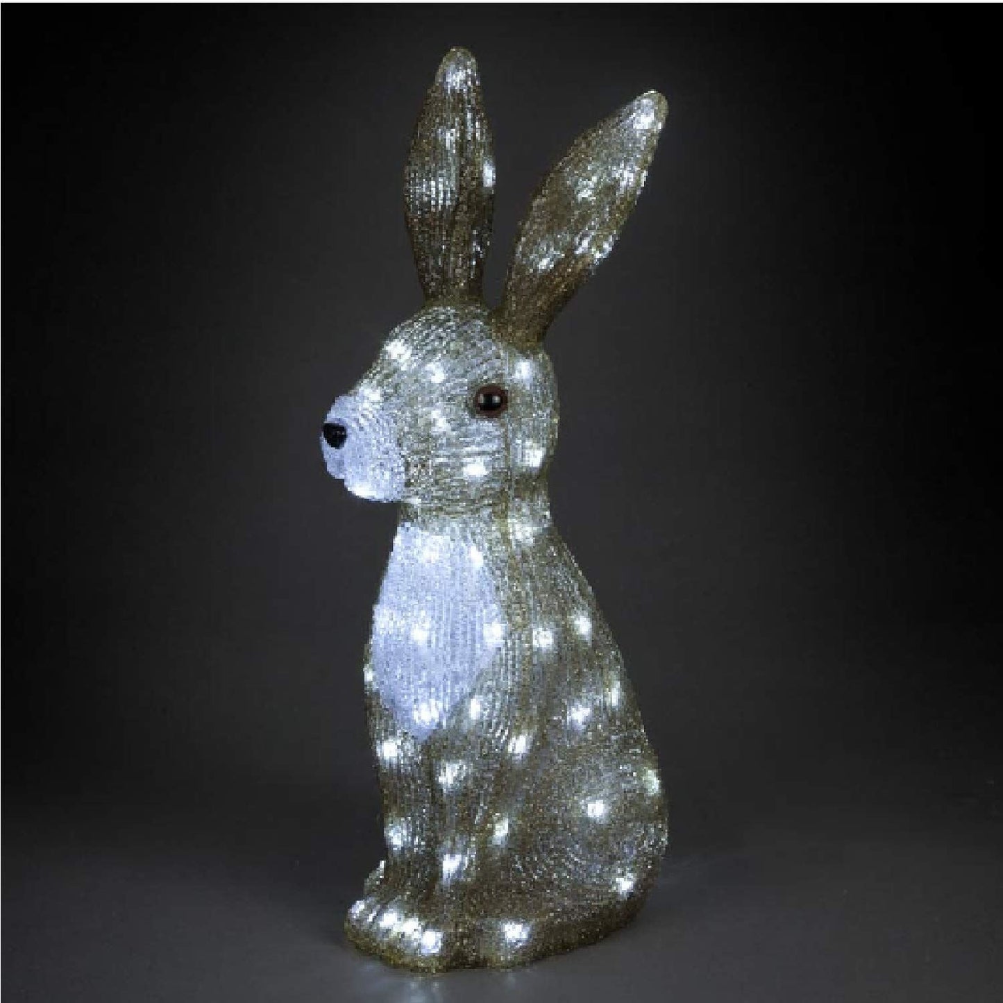 SnowTime 54cm Acrylic Hare With 80 Ice White LEDs