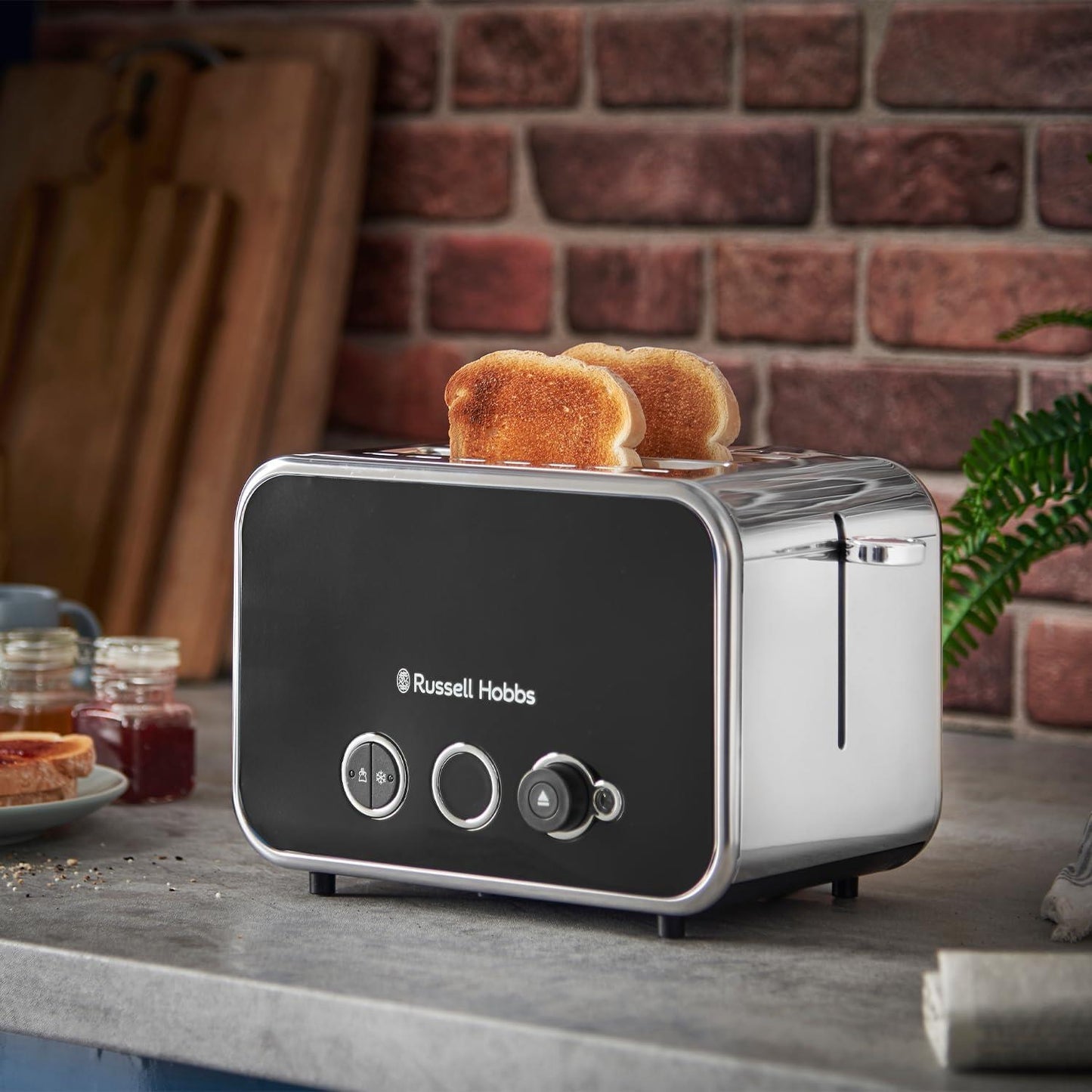 Russell Hobbs Distinctions 2 Slice Black Toaster
