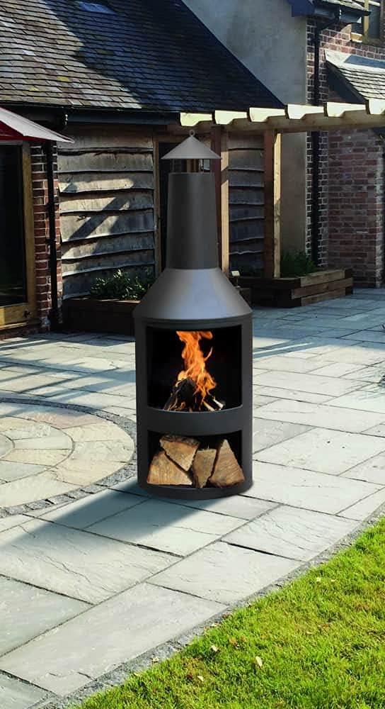 Kingfisher Black Steel Burner with Built in Log Store