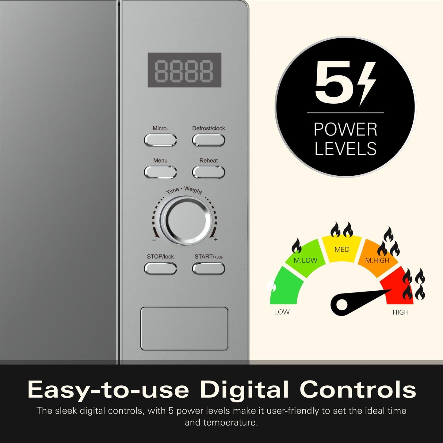 Hamilton Beach 30L Silver Family Microwave