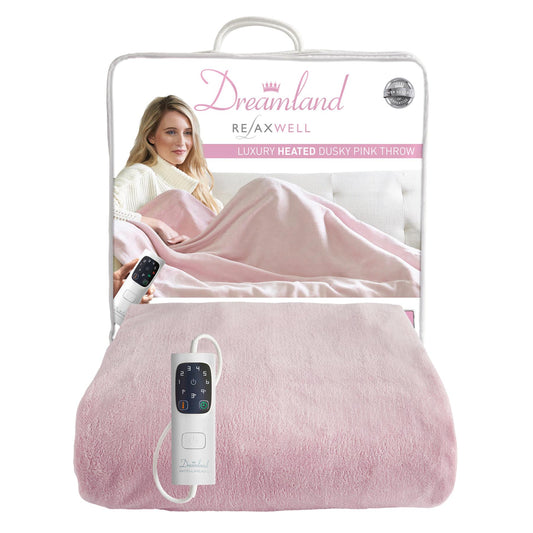 Dreamland Intelliheat Luxury Heated Pink Throw