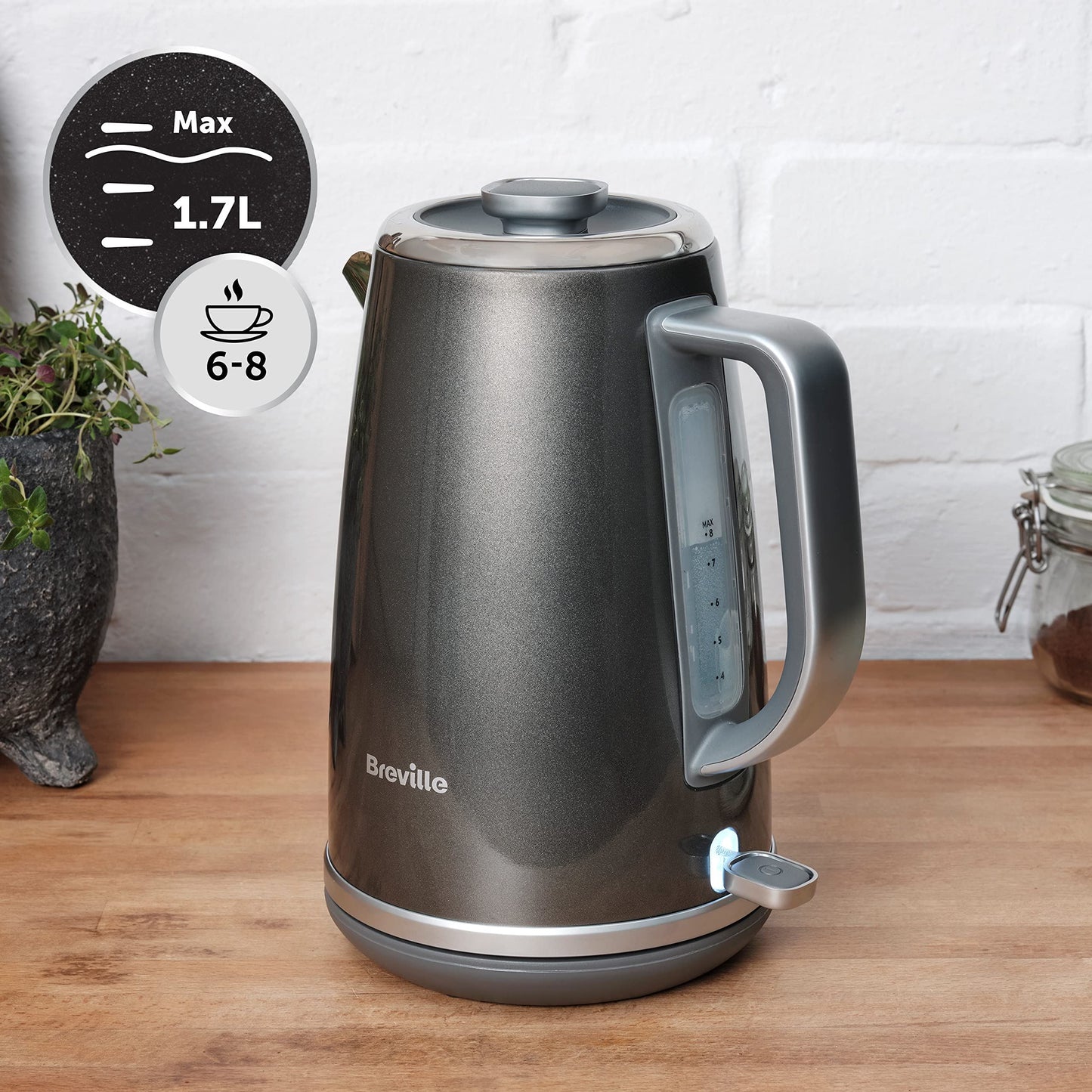 Breville Aura Shimmer Grey Kettle
