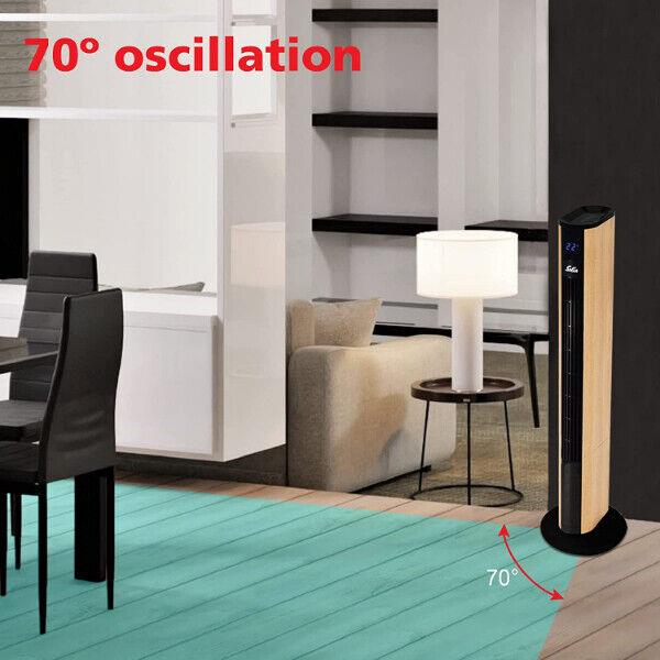 Solis Easy Breezy Tower Fan Wood Effect