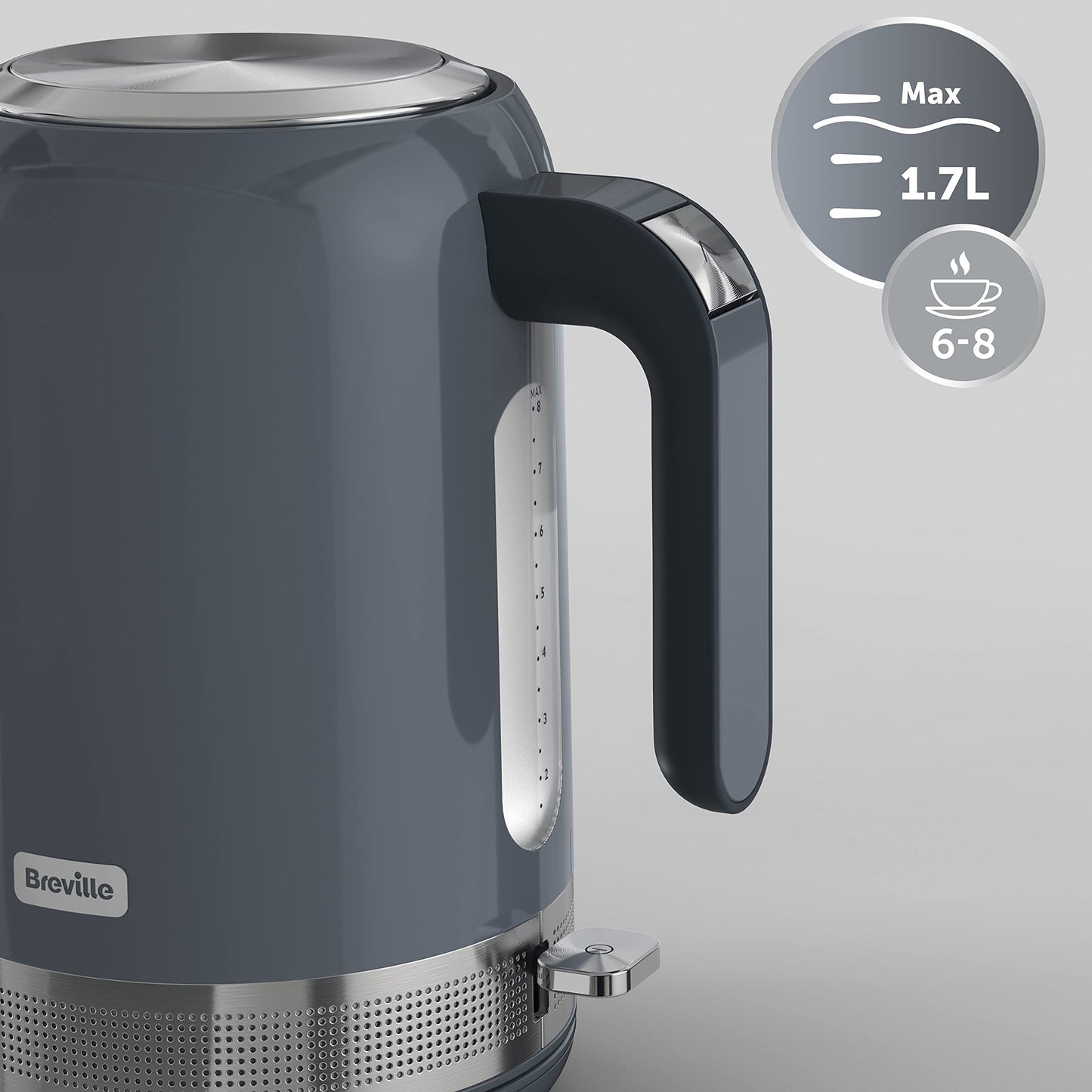 Breville High Gloss Grey 1.7L Electric Kettle