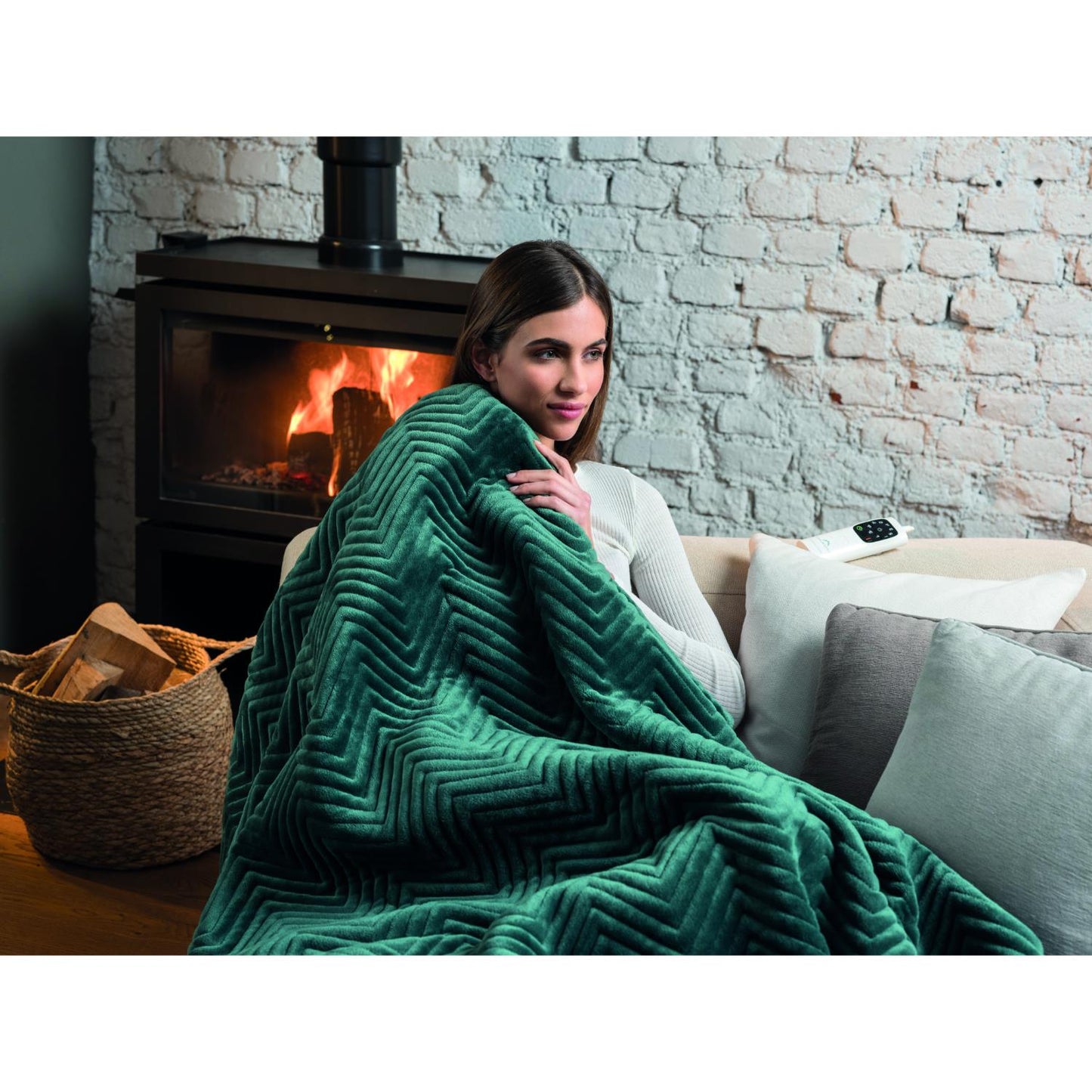 Dreamland Deluxe Velvet Herringbone Emerald Green