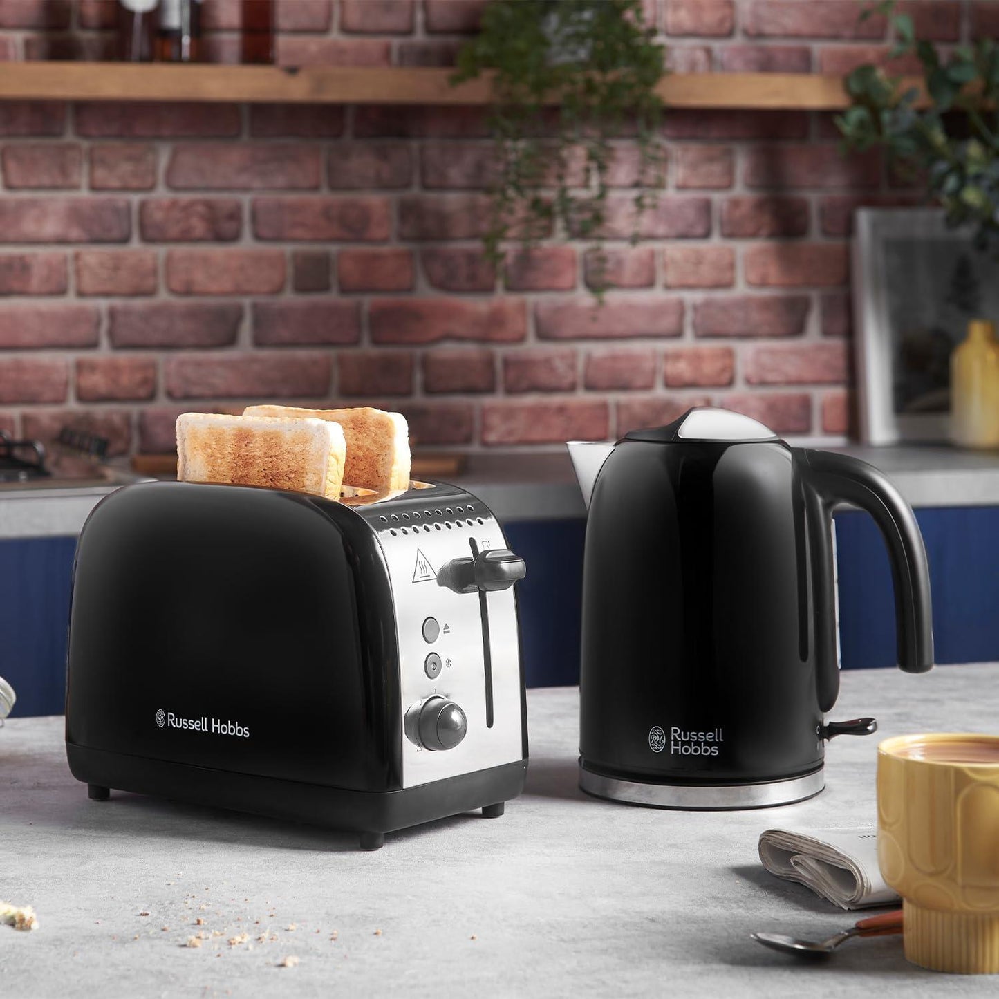 Russell Hobbs Stainless Steel Black 2 Slice Toaster