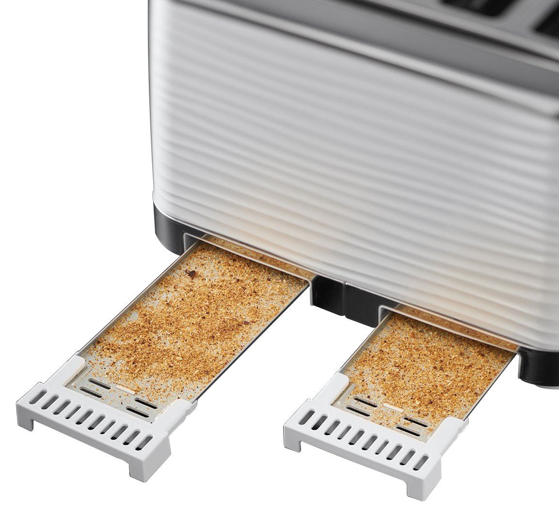 Russell Hobbs White Inspire High Gloss Four Slice Toaster