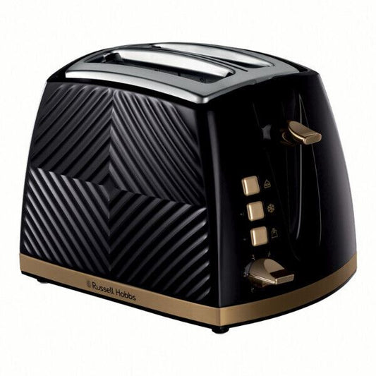 Russell Hobbs Groove 2-Slice Black Toaster