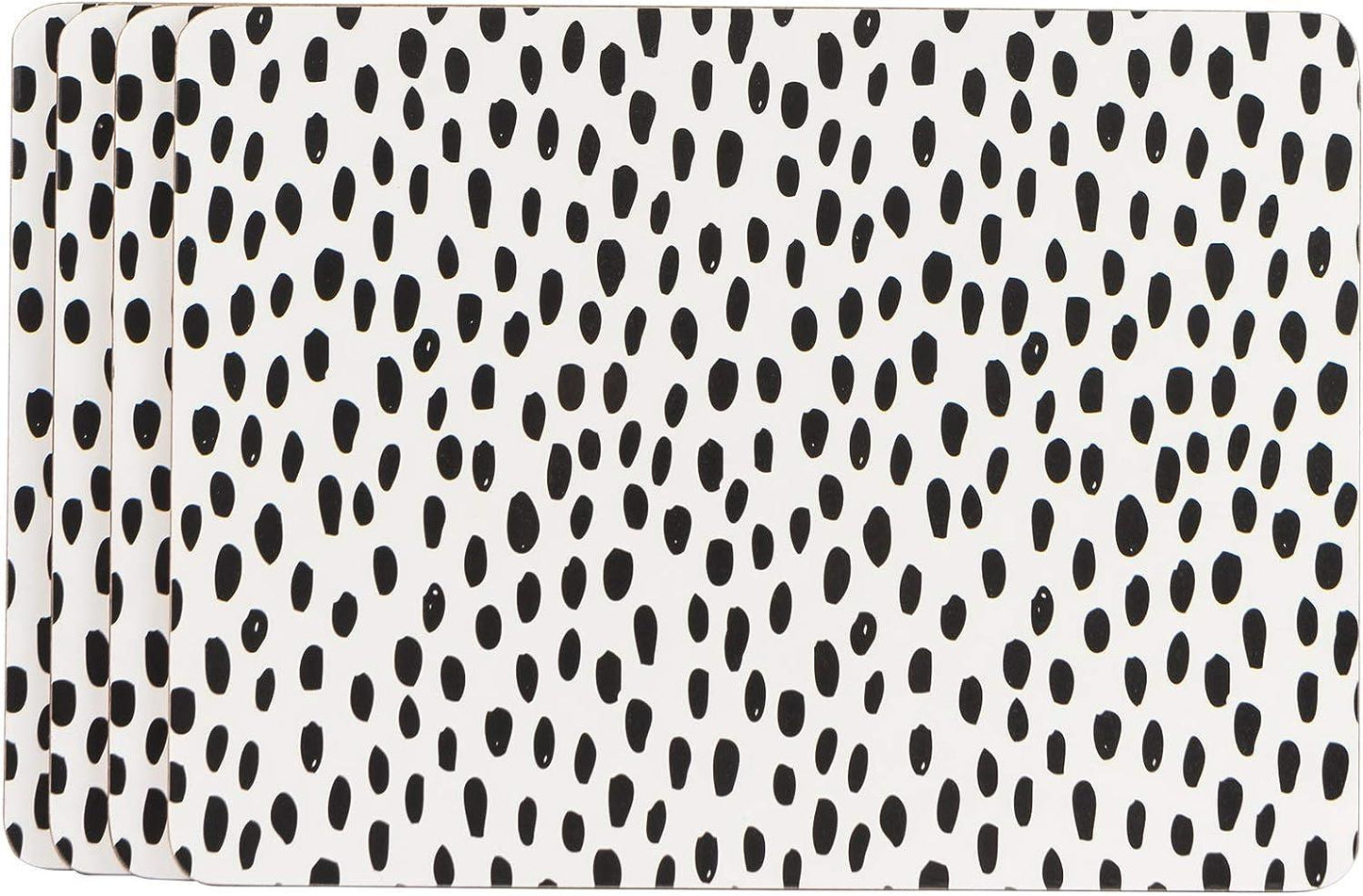 Navigate Tribal Fusion Black & White Spot Placemats - Set of 4