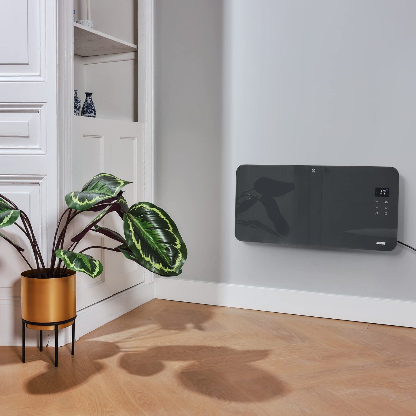 Princess Smart 1500w Grey Glass Panel Heater