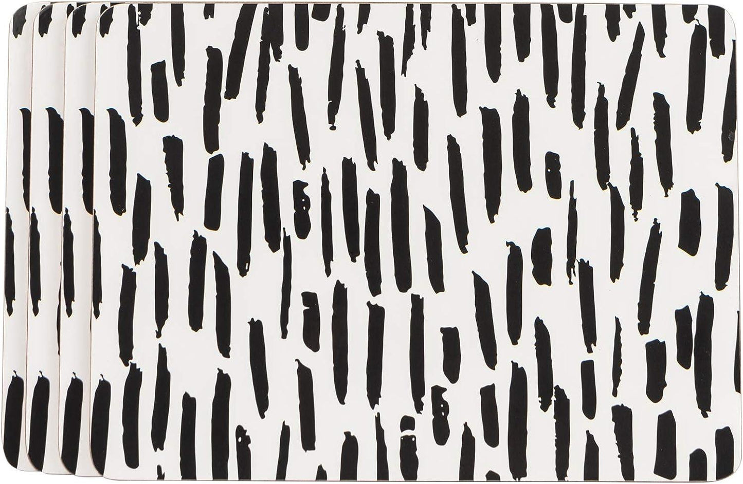 Navigate Tribal Fusion Black & White Dash Placemats - Set of 4