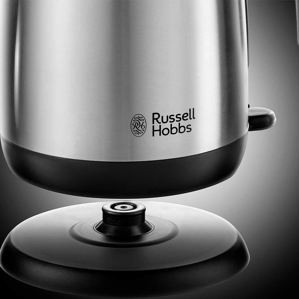 Russell Hobbs 23910 Adventure Brushed Stainless Steel Electric Kettle, Open Handle, 3000 W, 1.7 Litre, Brushed Steel Kettle