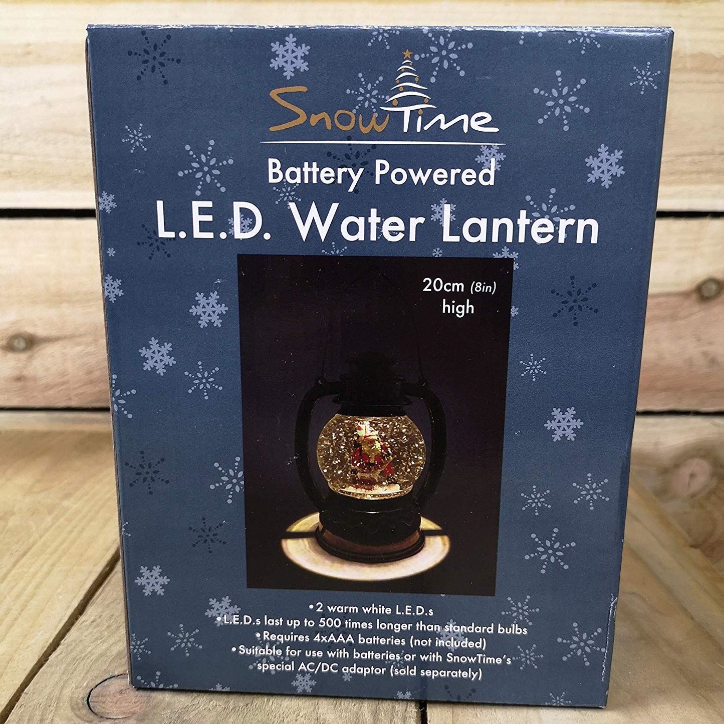 SnowTime 20cm Water Spinner Lantern With Santa