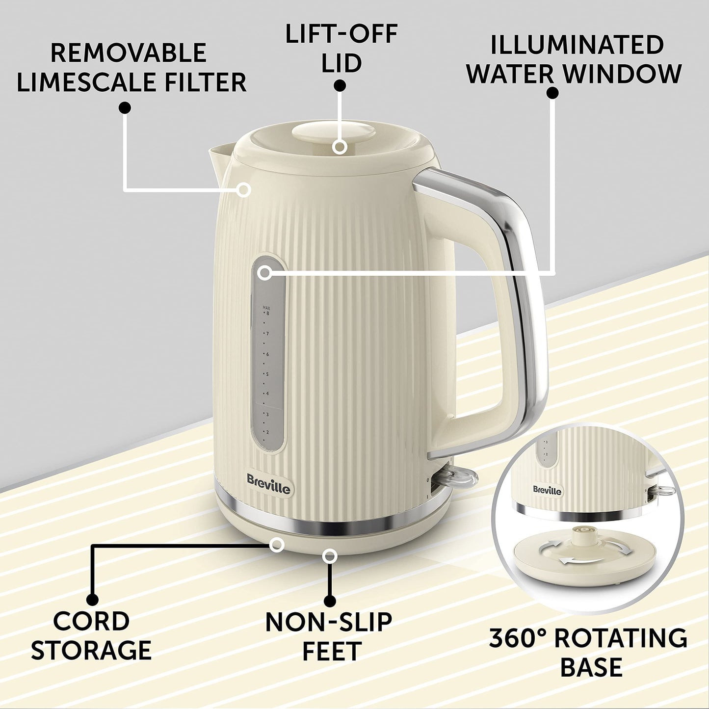 Breville Bold Vanilla Cream 1.7L Electric Kettle