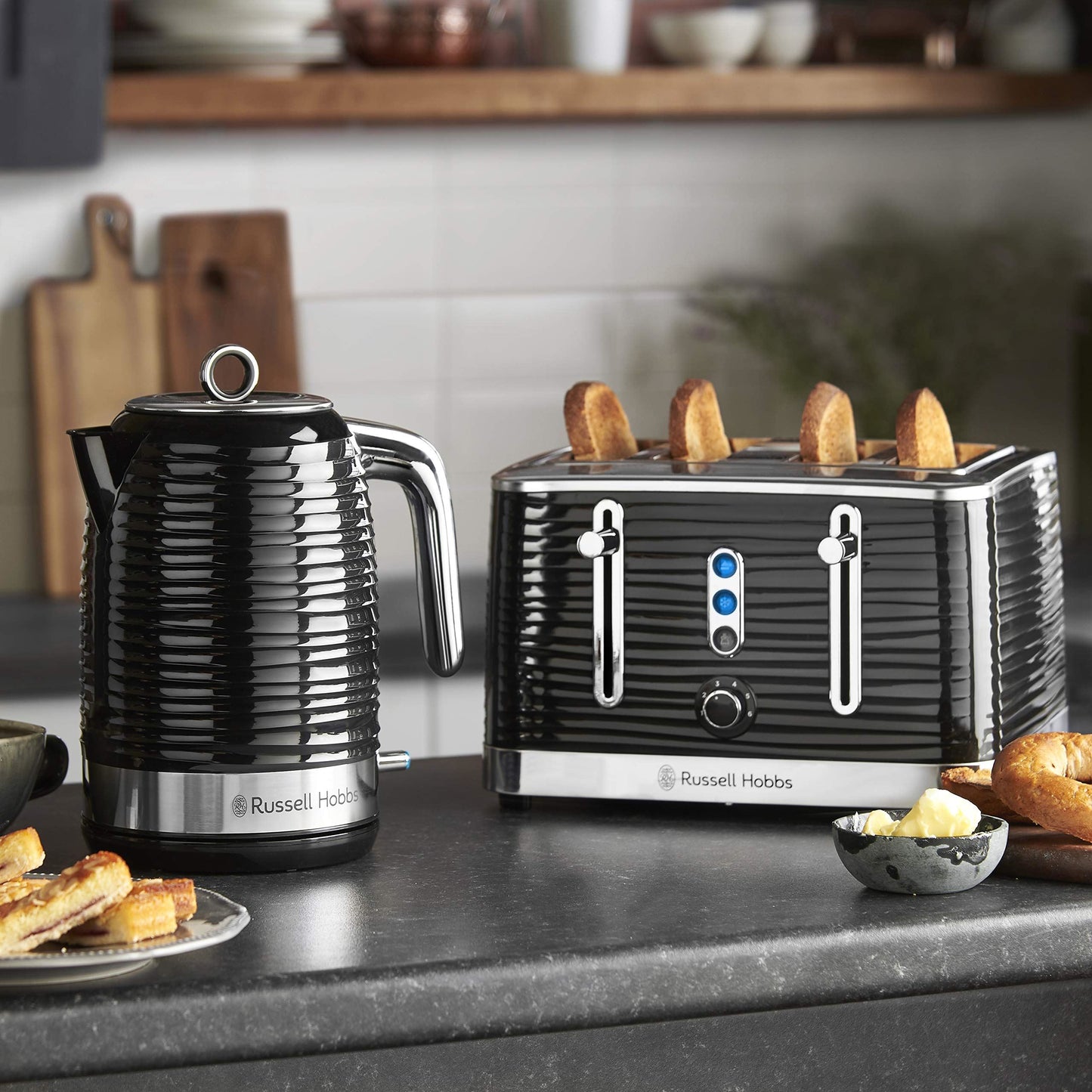 Russell Hobbs Inspire Black & Chrome 1.7L Electric Kettle