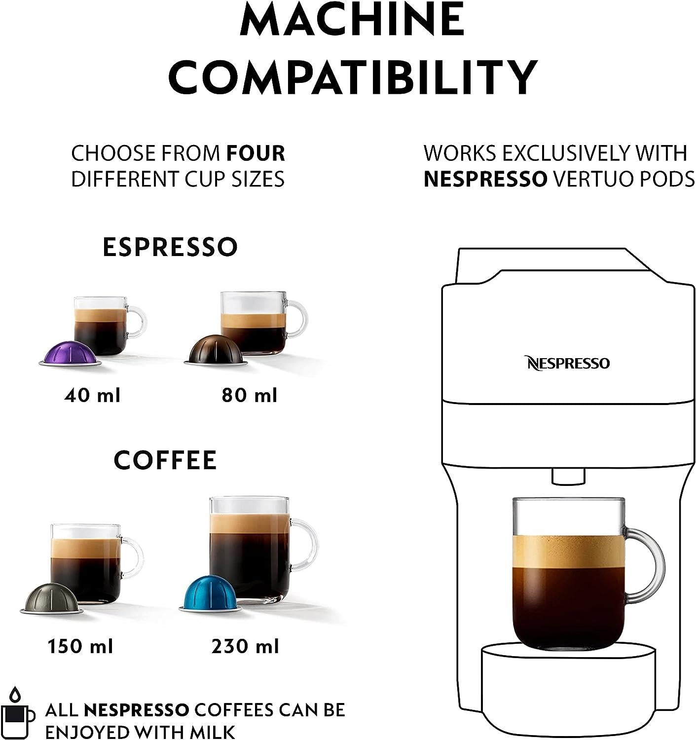 Nespresso Vertuo Pop Coffee Pod Machine by Krups, Coconut White, XN920140